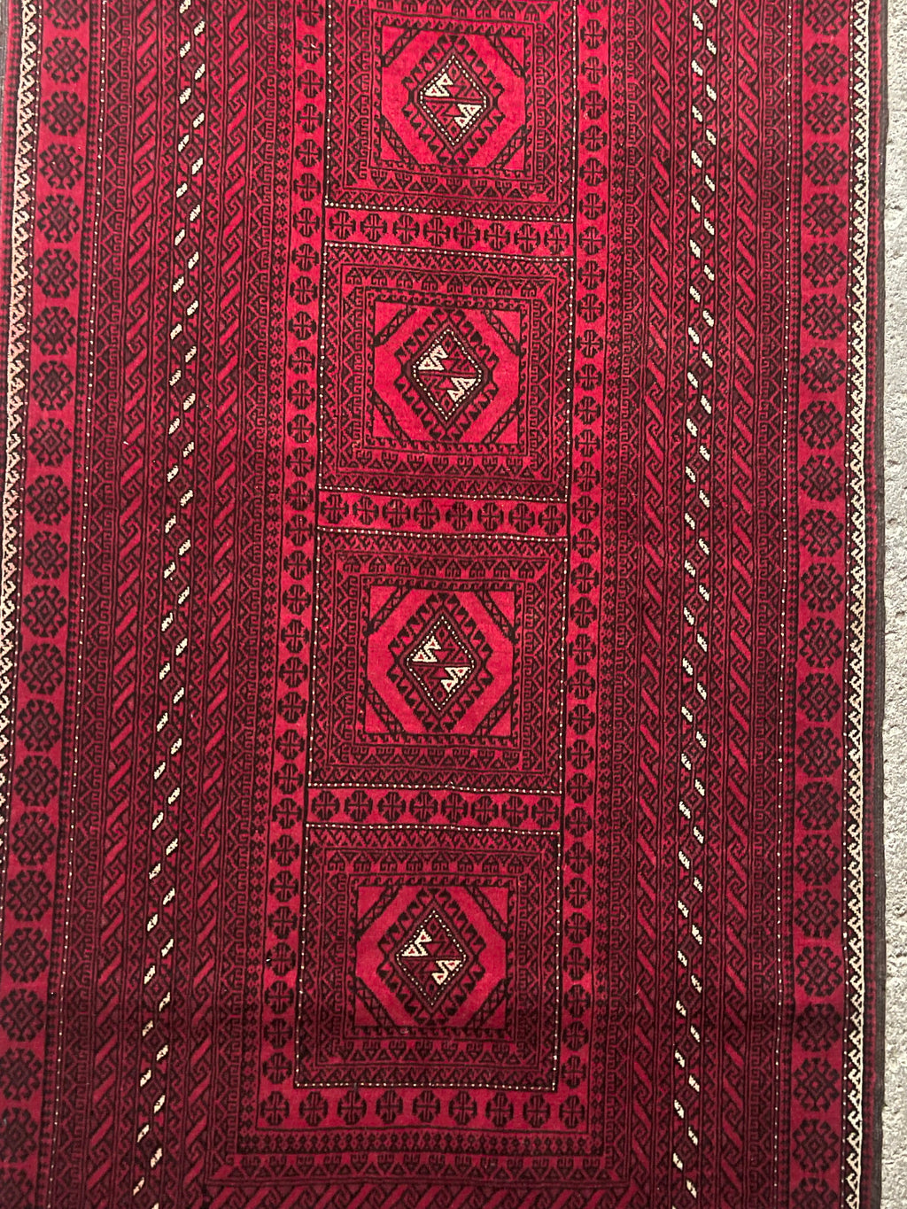 Antique Turkmen Handwoven Rug 150×200 cm – 100% Hand-Spun Wool, Warp & Weft Wool Persian Carpet
