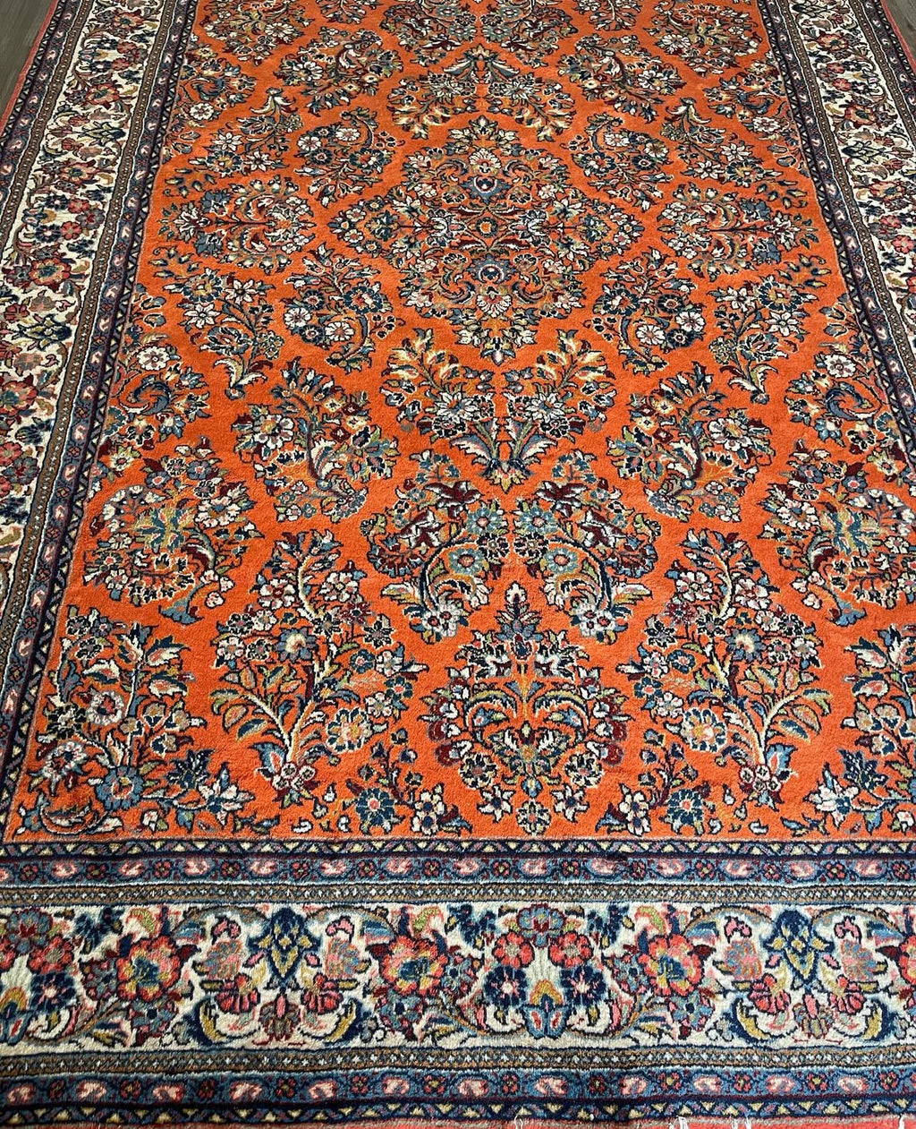 Premium Sarouk Persian Rug - Handmade  Wool &Silk Carpet