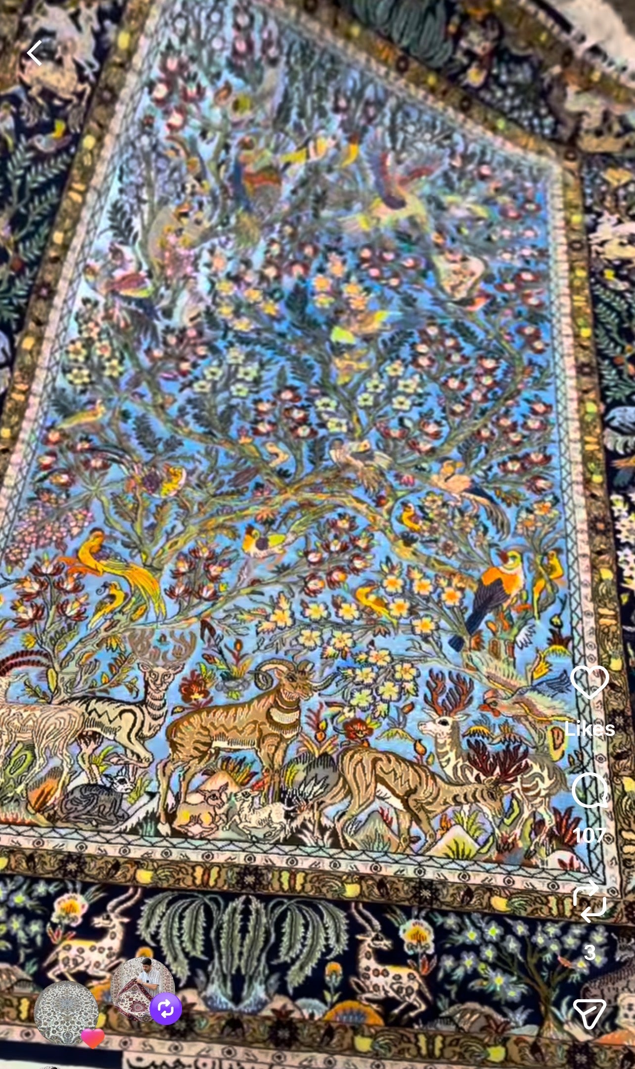 Luxury home with the  Isfahan Persian Handmade Rug -Silk & Wool- Luxury Carpet
