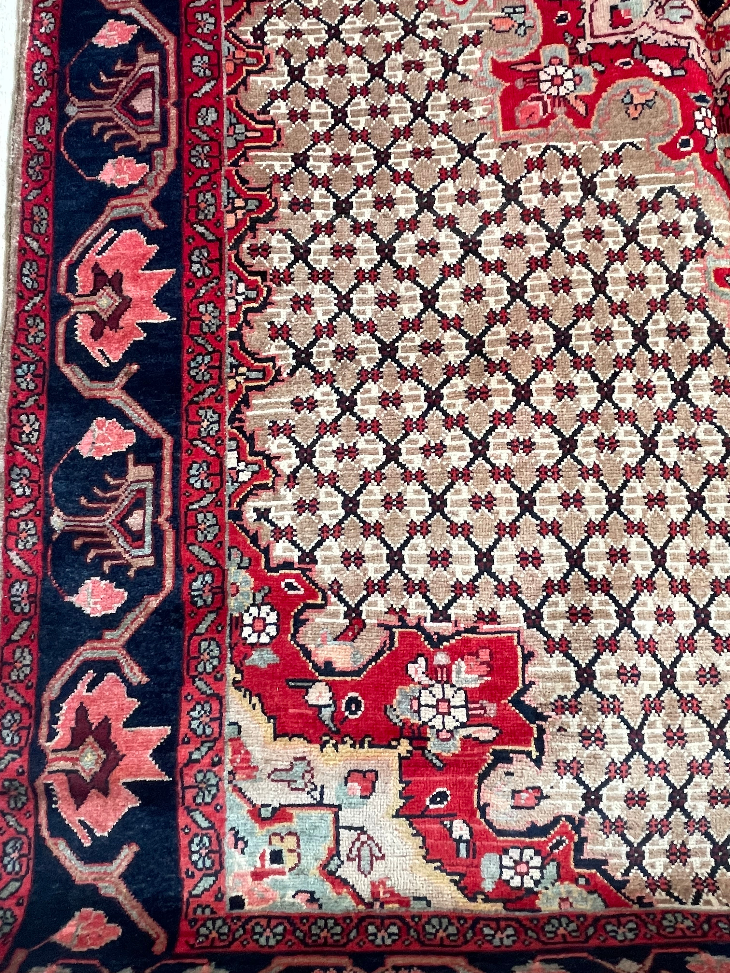 Antique Handwoven Tabriz Rug – Fish Design