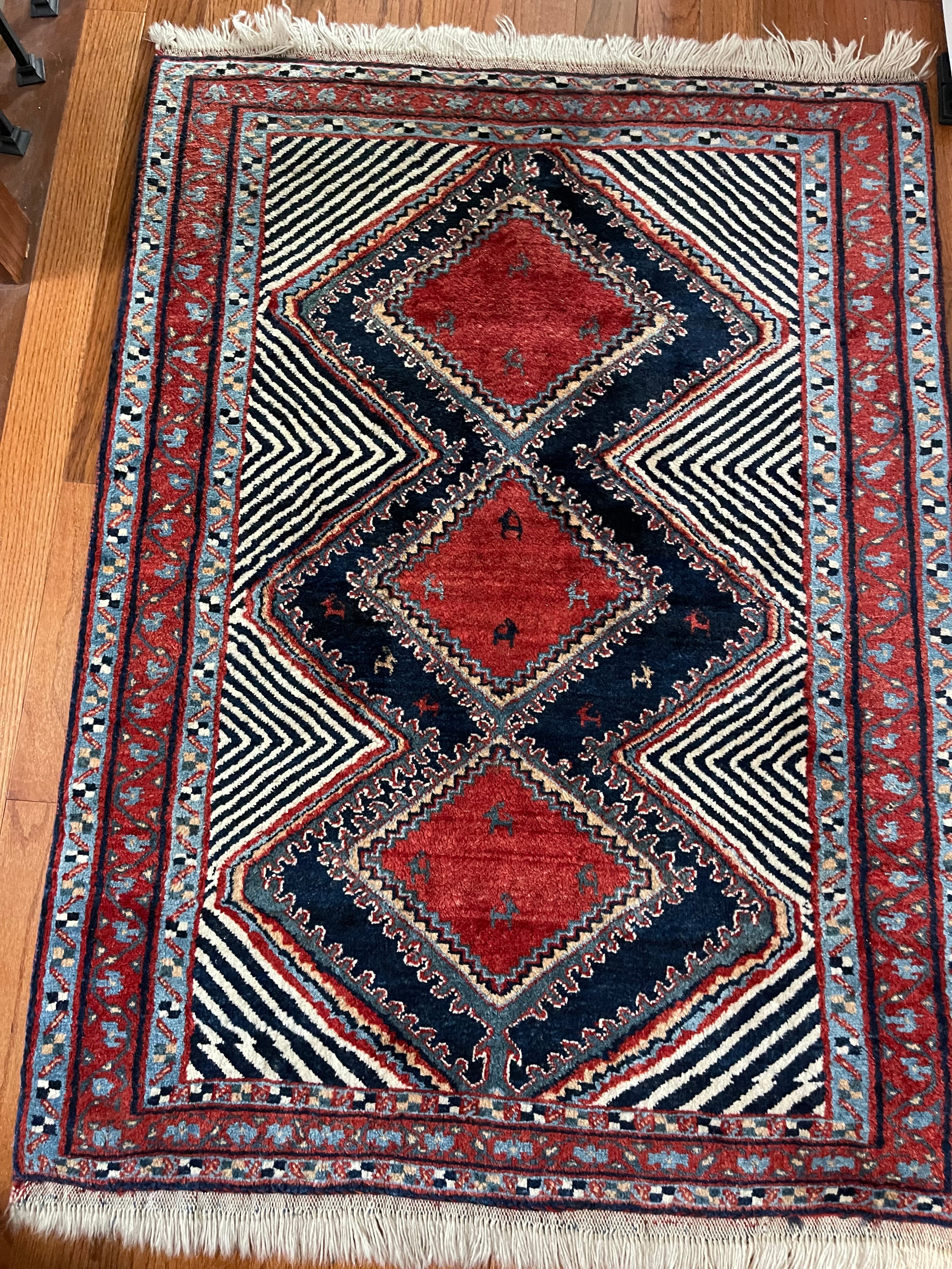 Handwoven Persian Qashqai Tribal Rug