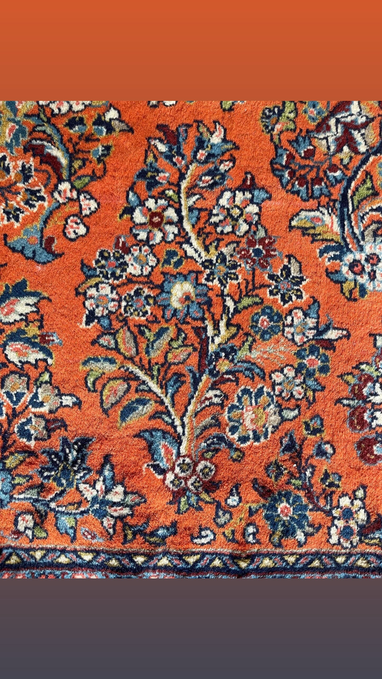 Premium Sarouk Persian Rug - Handmade  Wool &Silk Carpet