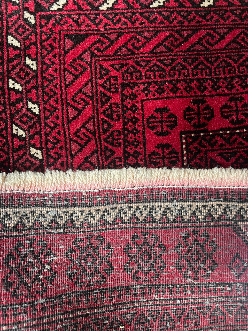 Antique Turkmen Handwoven Rug 150×200 cm – 100% Hand-Spun Wool, Warp & Weft Wool Persian Carpet
