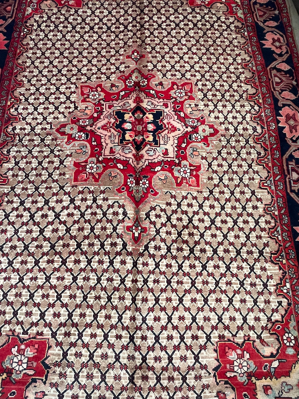 Antique Handwoven Tabriz Rug – Fish Design