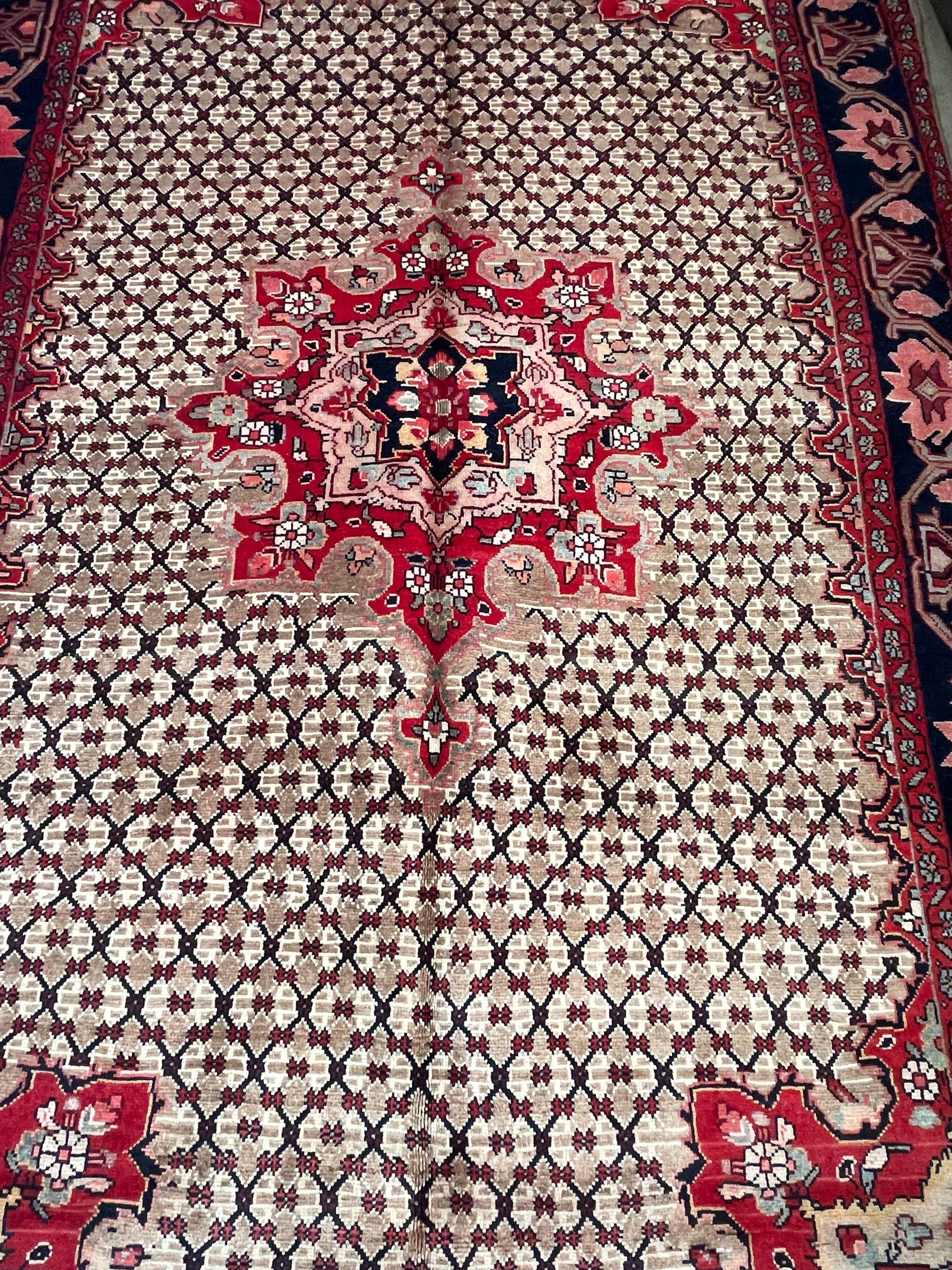 Antique Handwoven Tabriz Rug – Fish Design