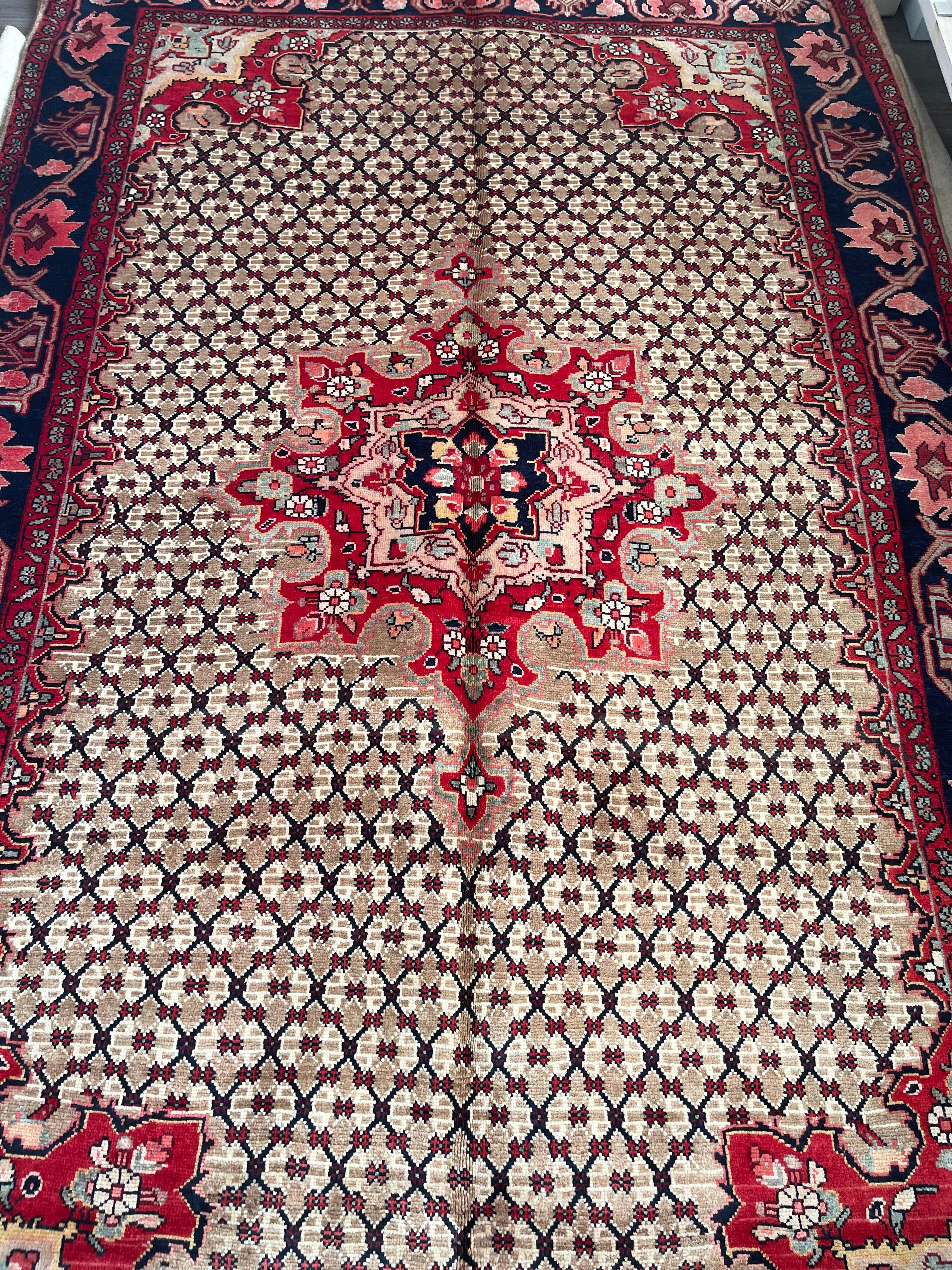 Antique Handwoven Tabriz Rug – Fish Design