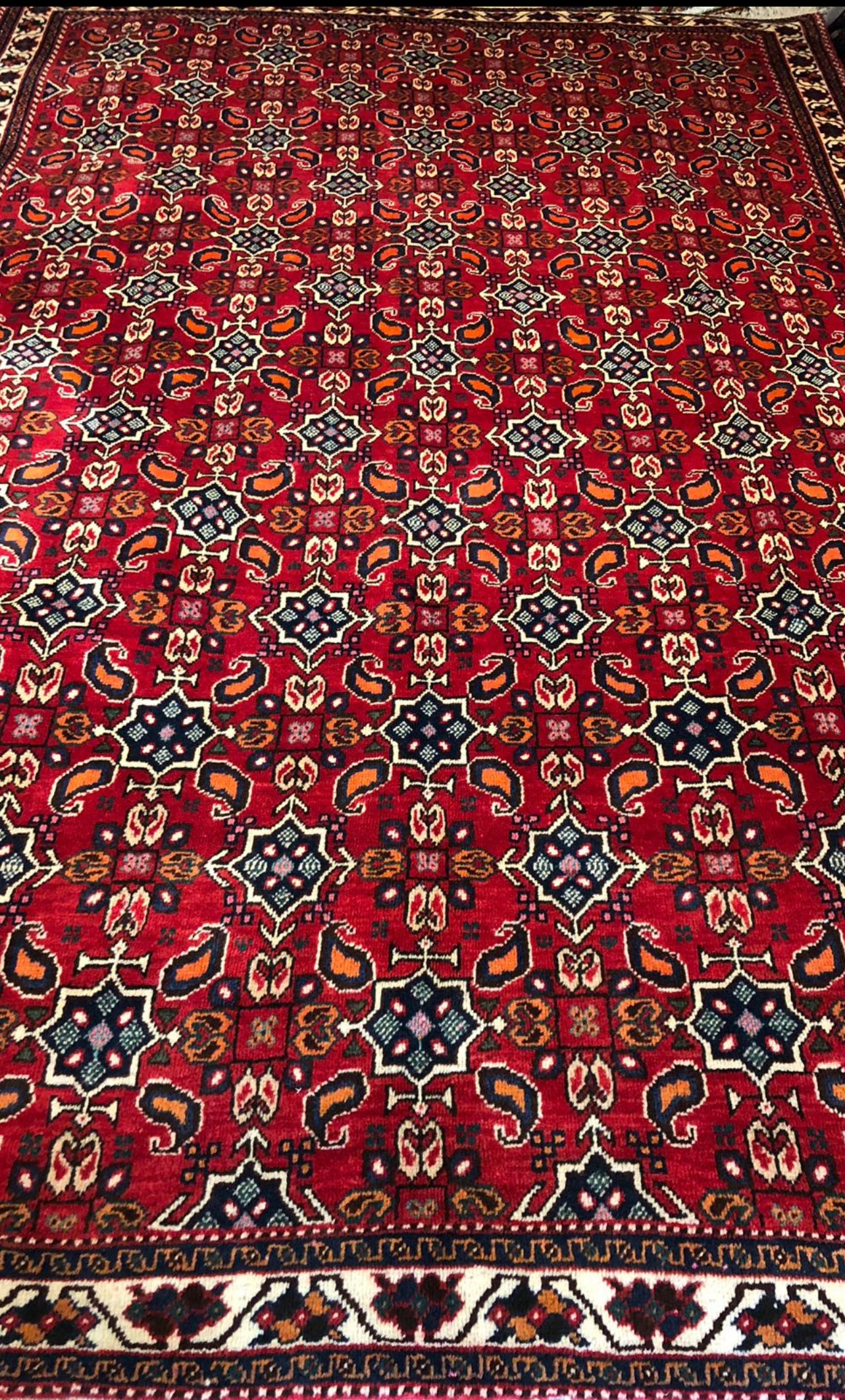 Authentic Qashqai Handmade Rug – Wool Pile, Natural Vegetable Dye, Handwoven Warp & Weft
