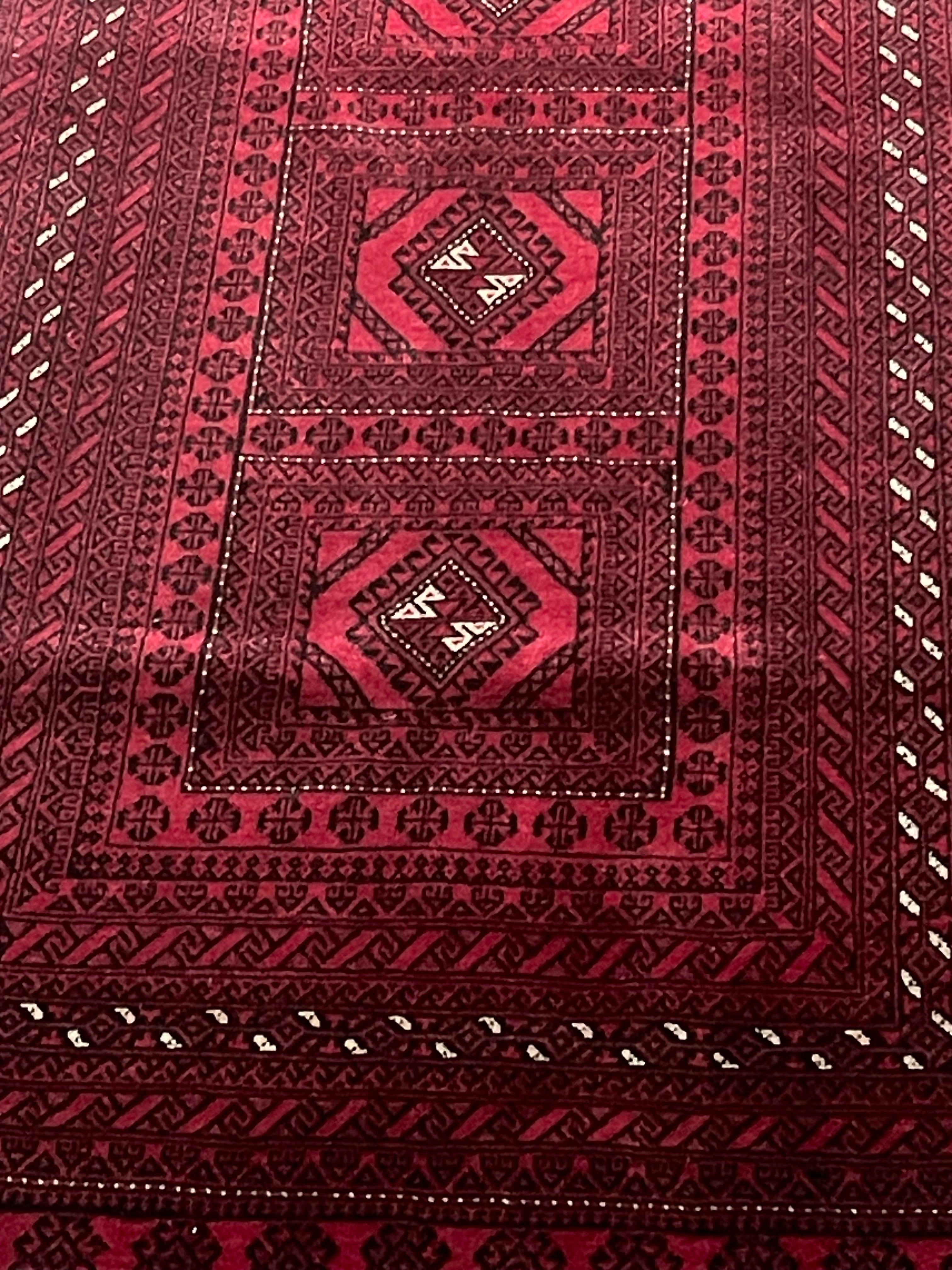 Antique Turkmen Handwoven Rug 150×200 cm – 100% Hand-Spun Wool, Warp & Weft Wool Persian Carpet