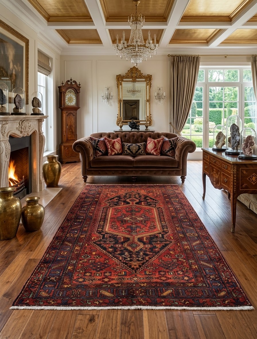 Antique Lilihan Handwoven Rug – All Wool Persian Carpet with Traditional Design