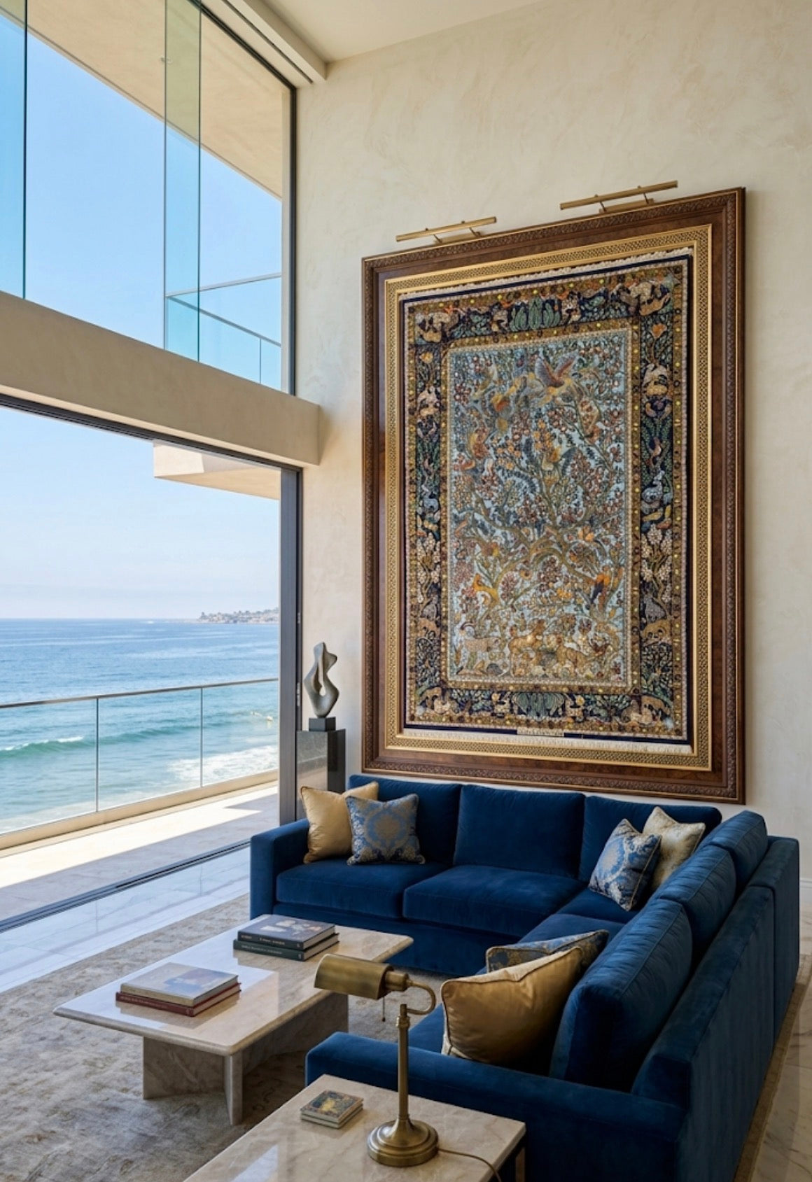 Luxury home with the  Isfahan Persian Handmade Rug -Silk & Wool- Luxury Carpet