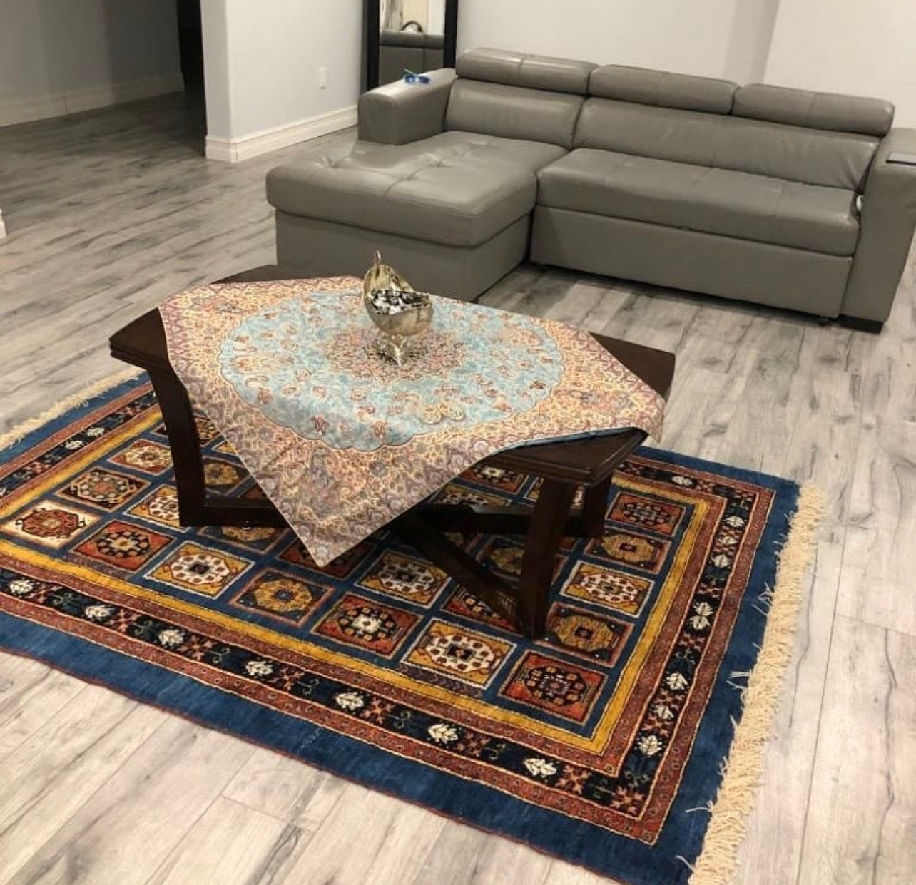 Authentic Qashqai Rug Handwoven with Handspun Wool 

This authentic Qashqai Gabbeh rug is handcrafted using traditional techniques passed down through generations. The wool used in this rug is entirely handspun, meaning it is not processed by industri