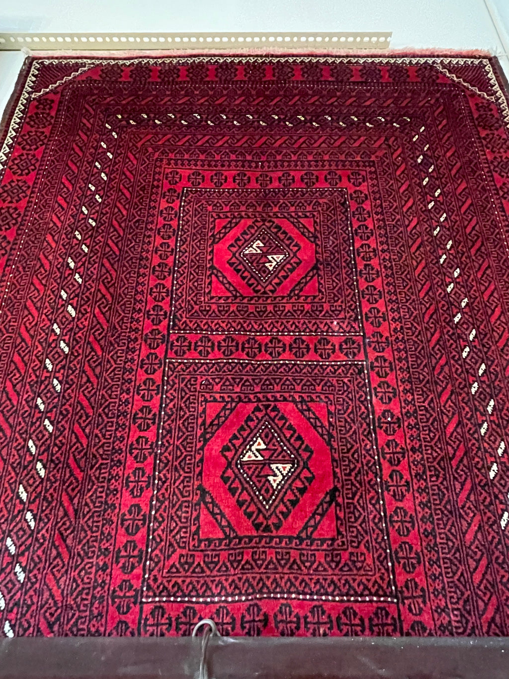 Antique Turkmen Handwoven Rug 150×200 cm – 100% Hand-Spun Wool, Warp & Weft Wool Persian Carpet