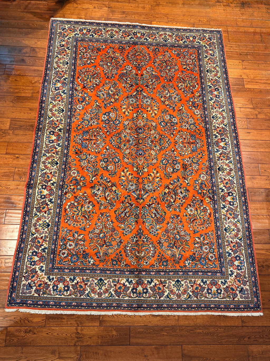 Premium Sarouk Persian Rug - Handmade  Wool &Silk Carpet
