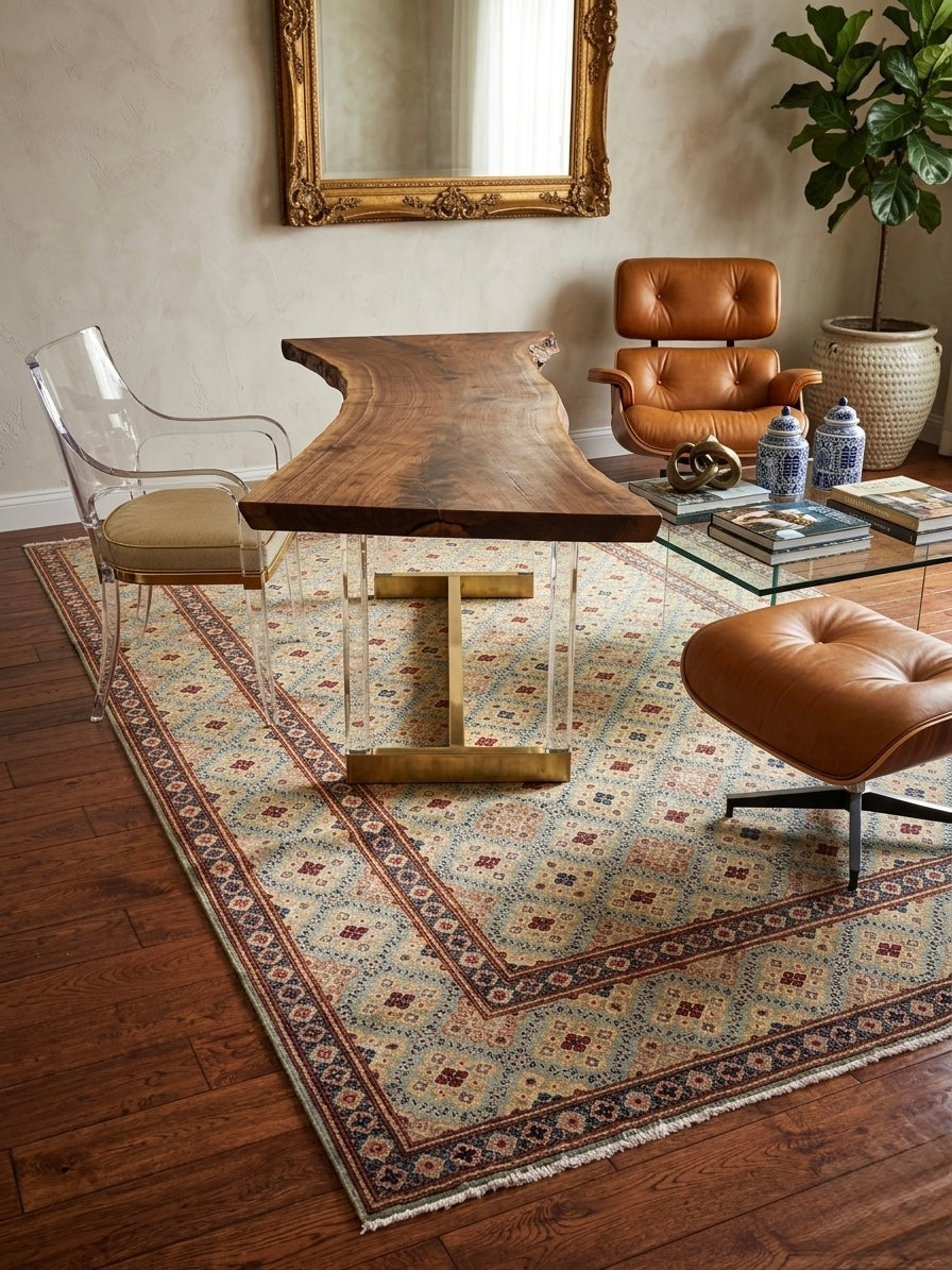 Authentic Hand-Knotted Persian Tabriz Rug