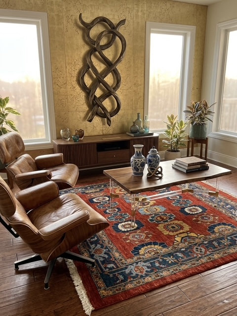 Authentic Qashqai Persian Rug -Fine  Hand- Woven Carpet